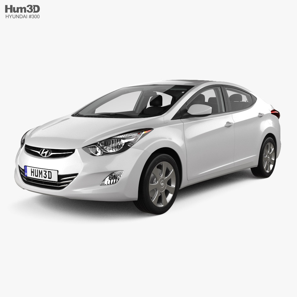 Hyundai Elantra Седан з детальним інтер'єром 2010 3D модель