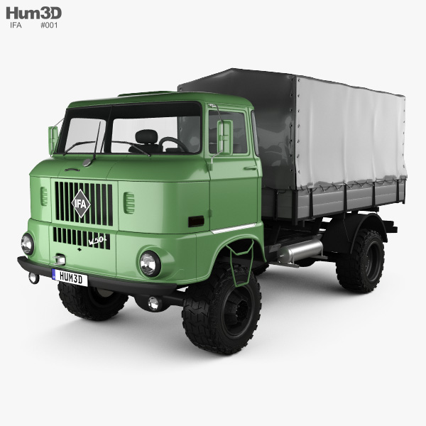 IFA W50 L Flatbed Truck 1980 3D model