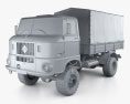 IFA W50 L フラットベッドトラック 1980 3Dモデル clay render