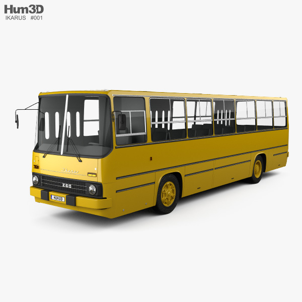 Ikarus 260-01 버스 1981 3D 모델 