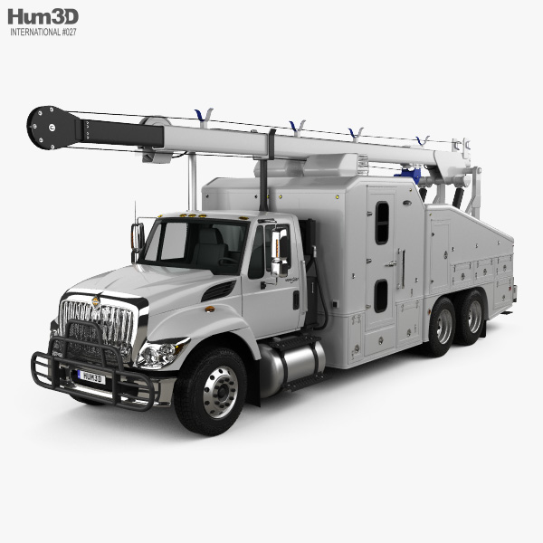 International WorkStar Crane Truck 2017 3D model