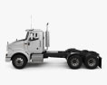 International 9200 Day Cab Tractor Truck 2009 3d model side view