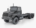 International HV613 Day Cab Chassis Truck 3-axle 2022 3d model wire render
