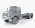 International HV613 Day Cab Chassis Truck 3-axle 2022 3d model clay render