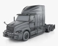International LT 73 Hi-Rise Sleeper Cab Tractor Truck 3-axle 2022 3d model wire render