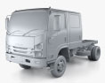 Isuzu NPS 300 Crew Cab Camion Telaio 2015 Modello 3D clay render