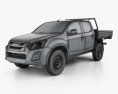 Isuzu D-Max Double Cab Alloy Tray SX 2020 3d model wire render