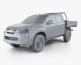 Isuzu D-Max Double Cab Alloy Tray SX 2020 3d model clay render