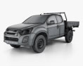 Isuzu D-Max Space Cab Alloy Tray SX 2020 3d model wire render
