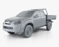 Isuzu D-Max Space Cab Alloy Tray SX 2020 Modello 3D clay render