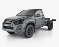 Isuzu D-Max Single Cab Chassis SX 2020 3d model wire render