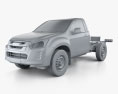 Isuzu D-Max Single Cab Chassis SX 2020 3d model clay render
