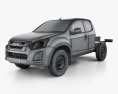 Isuzu D-Max Space Cab Chassis SX 2020 3d model wire render