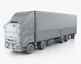 Isuzu Giga Box Truck 4-axle 2021 3d model clay render