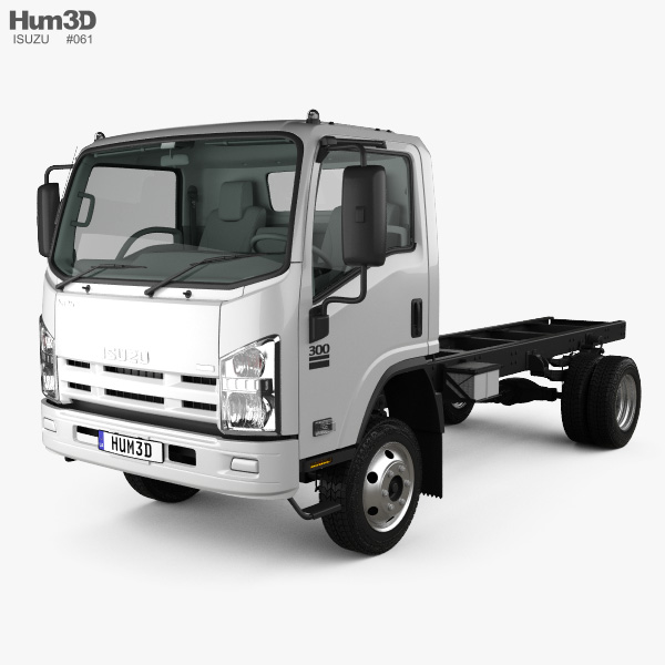 Isuzu NPS 300 Einzelkabine Fahrgestell LKW mit Innenraum 2015 3D-Modell