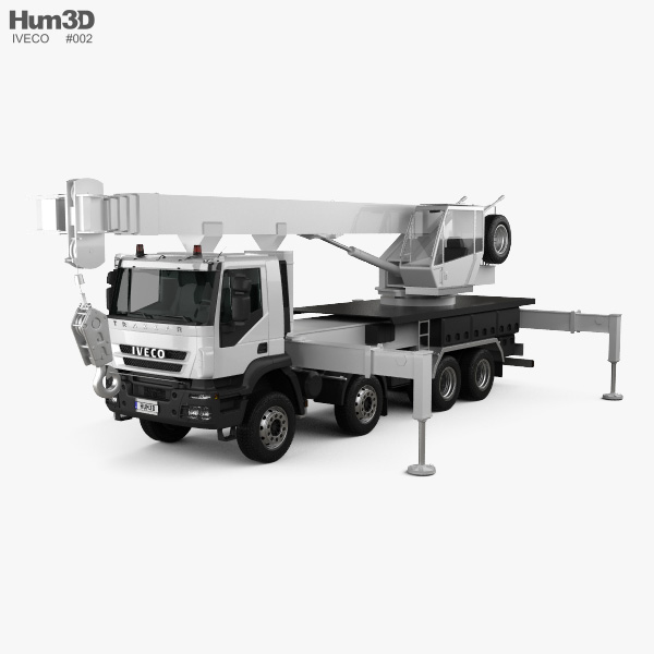 Iveco Trakker Crane Truck 2012 3D model