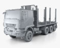 Iveco Trakker Log Truck 2012 3d model clay render