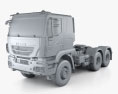 Iveco Trakker Tractor Truck 3-axle 2013 3d model clay render
