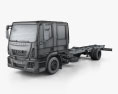 Iveco EuroCargo Double Cab Chassis Truck 2008 3d model wire render