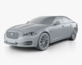 Jaguar XJ (X351) 2012 Modello 3D clay render