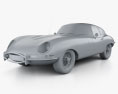 Jaguar E-type купе 1961 3D модель clay render
