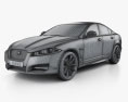 Jaguar XF 2015 3D模型 wire render