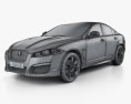 Jaguar XFR 2015 3D模型 wire render