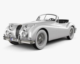 Jaguar XK 140 Convertibile con interni 1954 Modello 3D