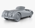 Jaguar XK 140 roadster mit Innenraum 1954 3D-Modell clay render