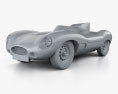 Jaguar D-Type 1955 3d model clay render