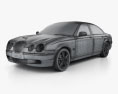 Jaguar S-Type 2008 3D模型 wire render