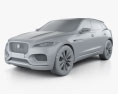 Jaguar C-X17 2014 3d model clay render