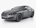 Jaguar XF with HQ interior 2015 3d model wire render