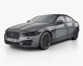 Jaguar XE 2018 3Dモデル wire render