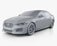Jaguar XE S 2018 3Dモデル clay render
