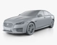 Jaguar XF S 2019 3D 모델  clay render