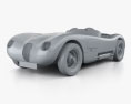 Jaguar C-Type 1951 3d model clay render