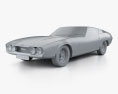 Jaguar Bertone Pirana 1967 3D модель clay render