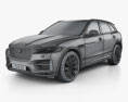 Jaguar F-Pace R-Sport 2019 3D模型 wire render