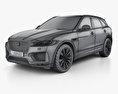 Jaguar F-Pace S mit Innenraum 2017 3D-Modell wire render