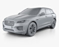 Jaguar F-Pace S mit Innenraum 2017 3D-Modell clay render
