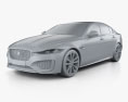 Jaguar XE Reims Edition 2022 3d model clay render