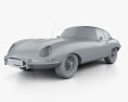 Jaguar E-type coupe with HQ interior 1961 3d model clay render