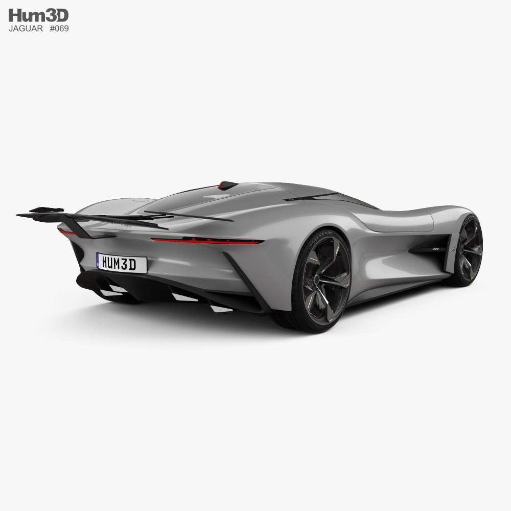 Jaguar Vision Gran Turismo クーペ 2020 3Dモデル 後ろ姿