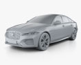 Jaguar XF R-Dynamic 2022 3d model clay render