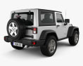 Jeep Wrangler Rubicon ハードトップ 2010 3Dモデル 後ろ姿