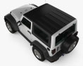 Jeep Wrangler Rubicon Hard-top 2010 Modello 3D vista dall'alto
