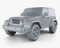 Jeep Wrangler Rubicon Hard-top 2010 Modello 3D clay render