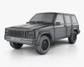 Jeep Cherokee XJ 4门 2001 3D模型 wire render