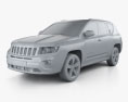 Jeep Compass 2014 3d model clay render